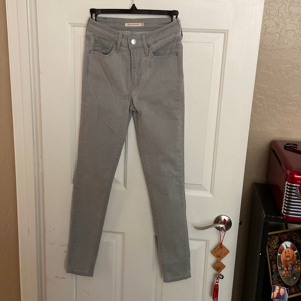 Grey high rise skinny Levis